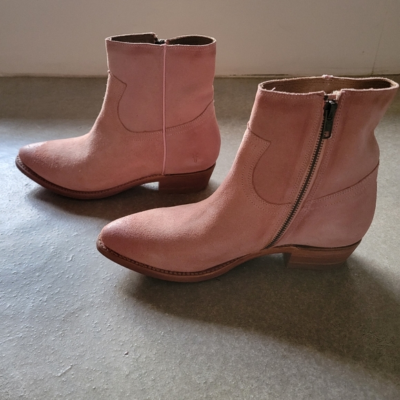 🌟 AUTHENTIC ✨️ NEW Frye Suede Billy Short Boots Dusty Rose Pink 👢 Size 10 - Picture 7 of 16